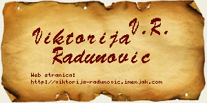Viktorija Radunović vizit kartica